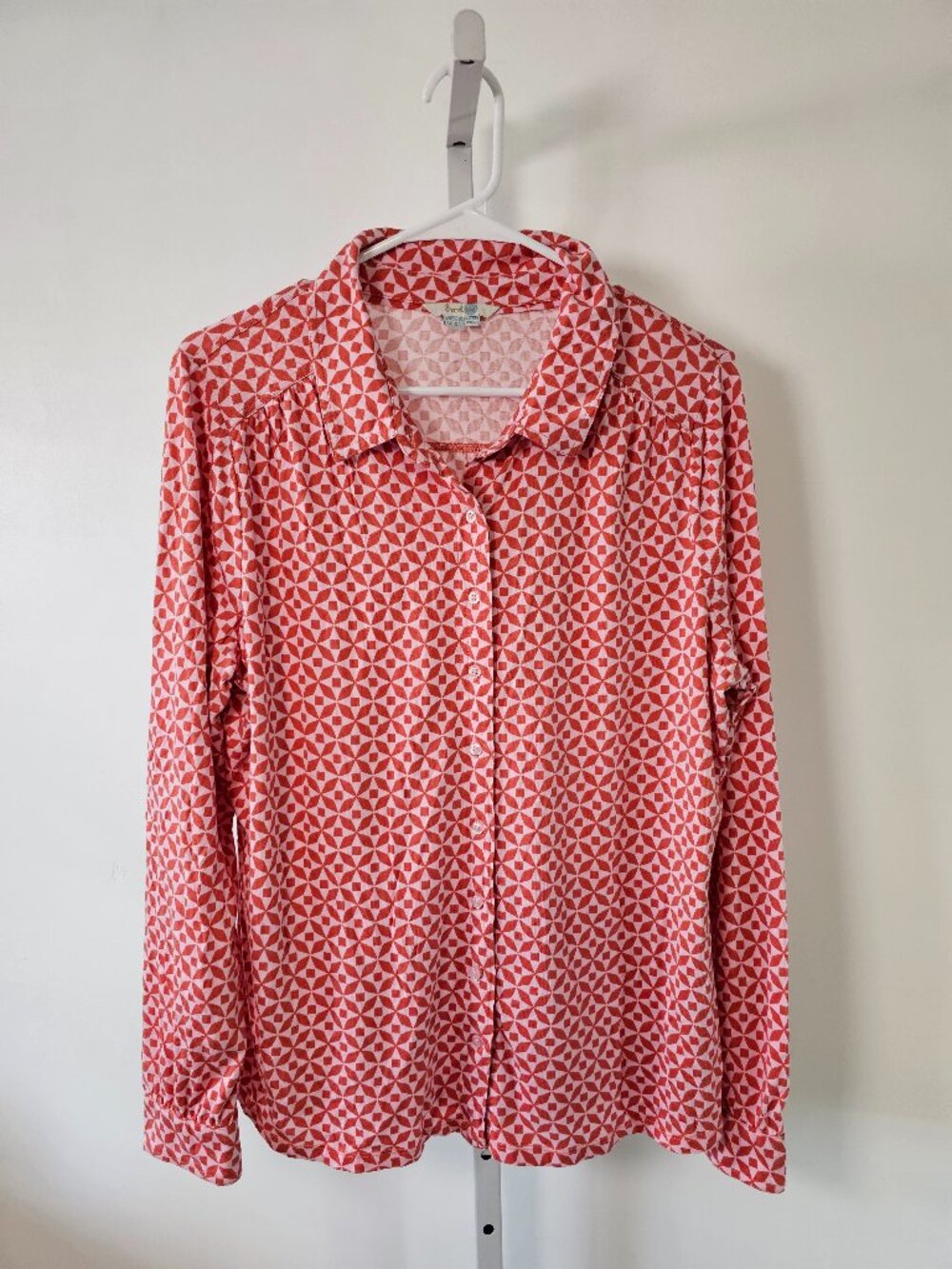 Boden Shirt Button Up Pink Geometric Casual Jersey 14